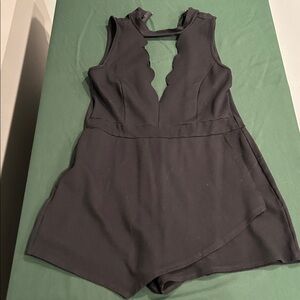 Black Scalloped Romper
